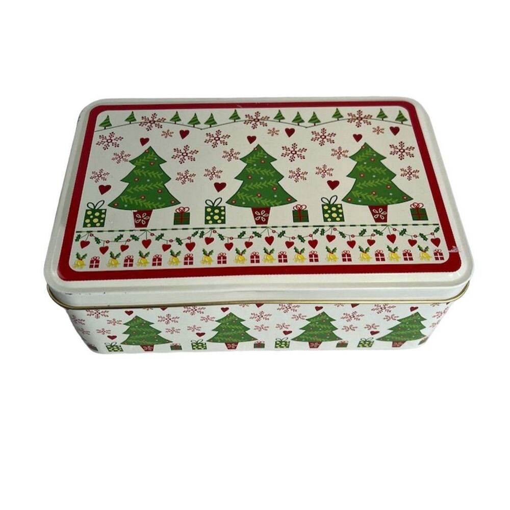 Christmas Tree Design‎ Cookie Tin 2 lbs Multicolor Holiday Centerpiece